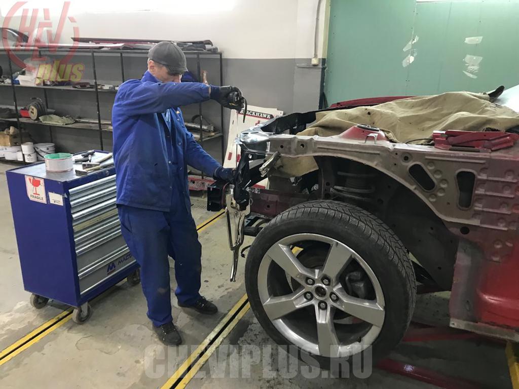 Комплекс работ по кузовному ремонту автомобиля Chevrolet Camaro в компании Шеви Плюс