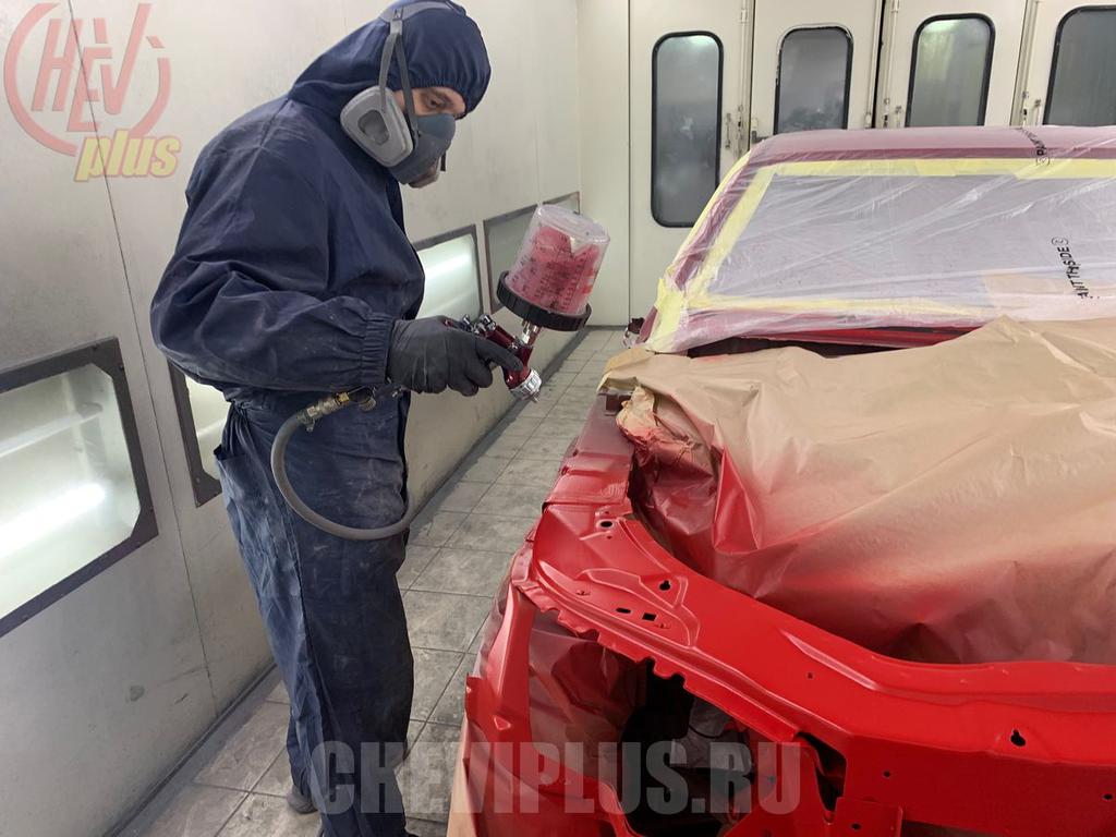 Комплекс работ по кузовному ремонту страхового случая автомобиля Chevrolet Camaro в компании Шеви Плюс