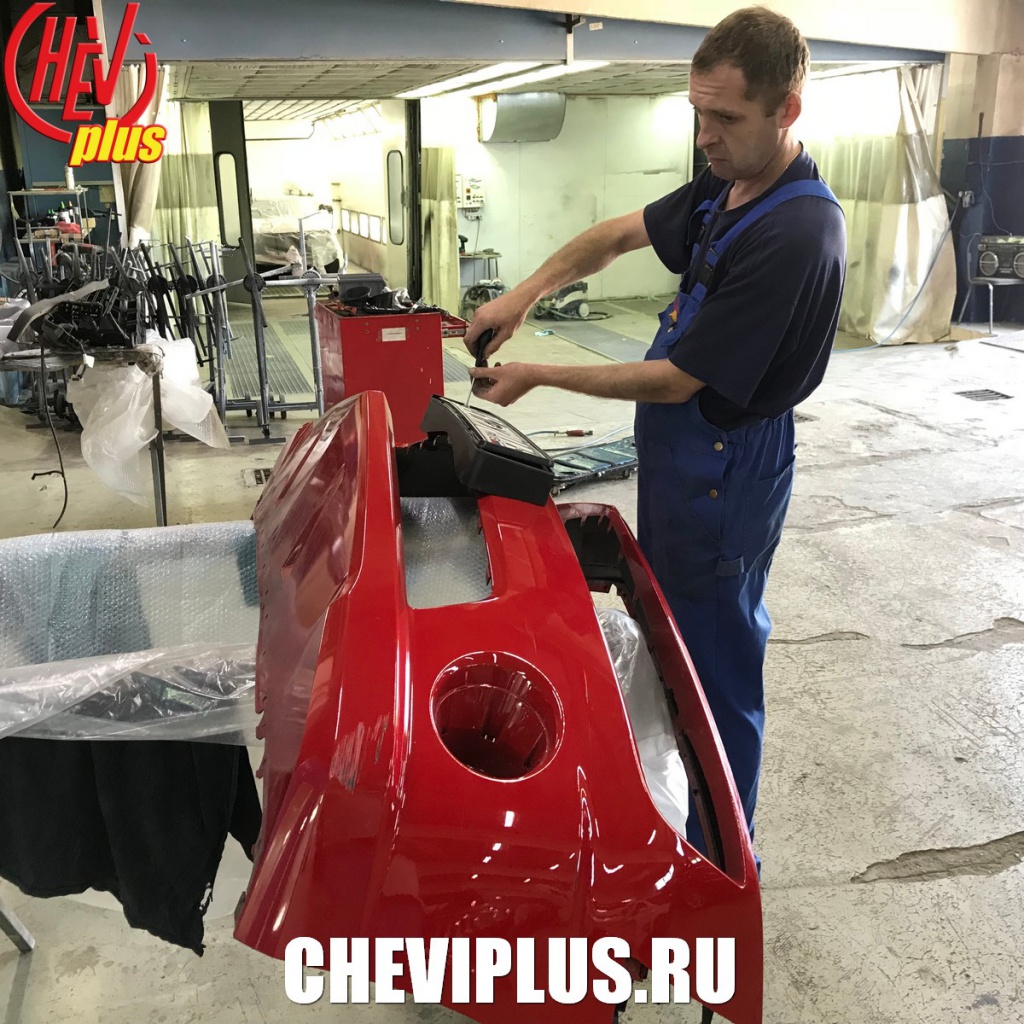 Комплекс работ по ремонту и покраске переднего бампера на автомобилях Шевроле Камаро от компании Шеви Плюс