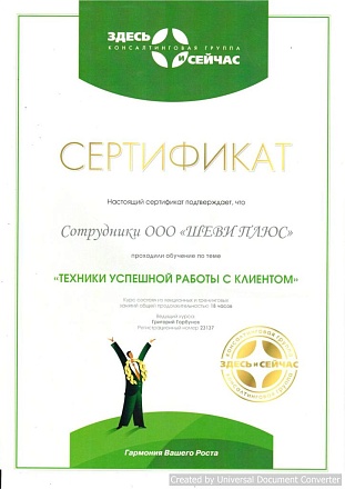 Сертификат #17